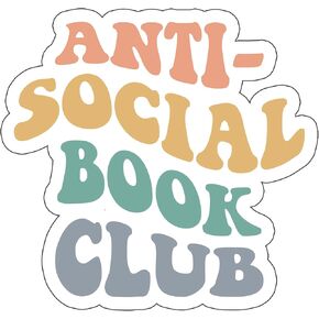 Anti Social Book Club Waterproof Vinyl Sticker, Kindle Laptop Sticker, Books Sticker, Bookish Gift Decal, Book Lovers for Him/Her/Teens/Adults