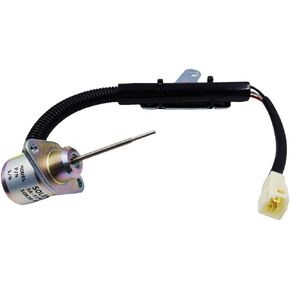 12V Fuel Shutoff Solenoid Valve 1G820-60022 Fits Kubota KX16-4 KX36-3 U15-3 with D782 KX41-3 KX018-4 U17 with D902 102799601CC for Bobcat 2300 2200 2200S with D722 1503ES-12A5SUC9SLC24
