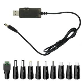 USB to DC 9V 12V Charging Cable, Universal Power Cord for Toys,Watches,Speaker,Camera,Monitor,Table Lamp,Phones,LED Light Strip, Router, DC 5.5 x 2.1mm with 10 Connector 3.3FT