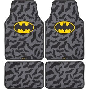 Superman Carpet Car Floor Mats, DC Comics Design, for Car, Truck, SUV - Comfortable, No Slip Nib Backing, Unique Full Print, Protects Car Floor