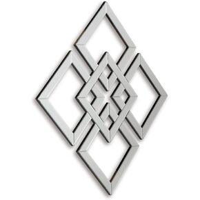 Signature Design by Ashley Quinnley Contemporary Geomeric Design Accent Mirror, Silver