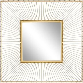 CosmoLiving by Cosmopolitan Metal Room Wall Mirror Starburst Entryway Mirror, Wall Mounted Mirror 26" x 3" x 26", Gold