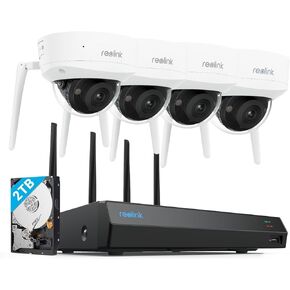 REOLINK 4K Wi-Fi 6 Security Camera System with IK10 Vandal-Proof, Color Night Vision, 12CH NVR with 2TB HDD, Person/Vehicle/Animal Detection, 2-Way Audio, IP67 Weatherproof Dome Cameras, RLK12-800WV4