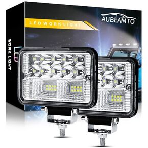 4 Inch Off-Road LED Work Light - AUBEAMTO 2Pcs 24000LM Spot & Flood Combo Beam LED Light Bar Waterproof Led Fog Light for Offroad Truck Tractor Jeep ATV UTV Golf cart Boat,2 Years Warranty