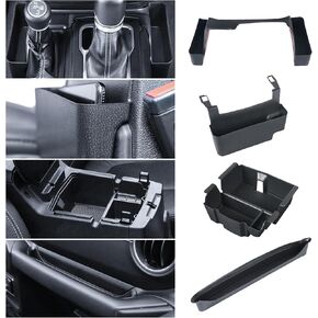 MIKKUPPA 4PCS Center Console Organizer Compatible with 2018-2023 Jeep Wrangler JL JLU, 2020-2023 Jeep Gladiator JT, Gear Shift Side Tray Organizer, Hanging Armrest Storage Box,Co-Pilot Organizer