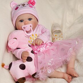 JIZHI Reborn Baby Dolls - 20-Inch Lifelike Realistic-Baby Doll Soft Vinyl Real Life Newborn-Baby Dolls Girl with Gift Box for Kids Age 3 4 5 6 7 8 9 +