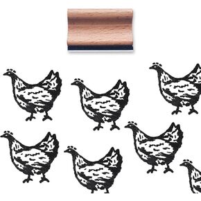 Hen Rubber Stamp, 1-1/3 Medium Chicken Stamp for Scrapbooking Card Making Crafting