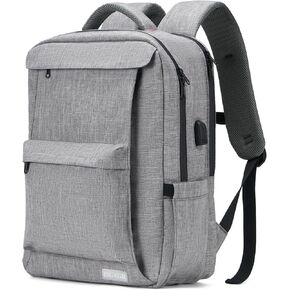 Laptop Backpack for Women Men,Work Commuter Travel Business Backpack with Laptop Compartment,College Computer Casual Daypack, Book Bags,17 Inch Gray