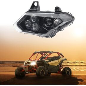 LED Driver Headlight Assembly Clear Lens Compatible with Can Am Maverick X3 Max X3 R Turbo DPS 2017-2018