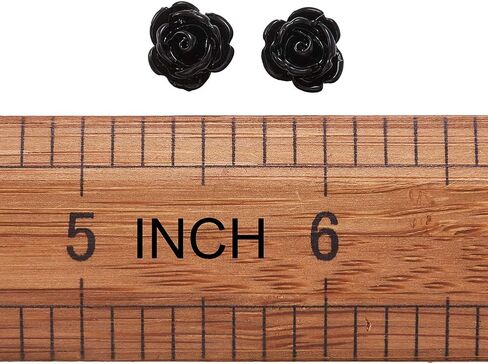50pcs Black Rose Beads for Rosary Necklaces Resin Flower Beads Drilled Rose Flower Embellishments for Buddha Mala Jewelry Making Bracelets Earrings Crafts Beads 9x7mm Hole: 1mm in Kuwait