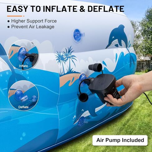 Large Inflatable Pool with Pump - 130'' x 72'' x 22'' Family Swimming Pool for Adults, Blow Up Pool for Backyard, Garden, Outdoor, Summer Water Party in Saudi Arabia