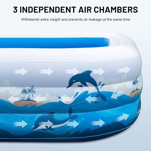 Large Inflatable Pool with Pump - 130'' x 72'' x 22'' Family Swimming Pool for Adults, Blow Up Pool for Backyard, Garden, Outdoor, Summer Water Party in Saudi Arabia