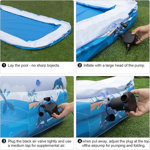 Large Inflatable Pool with Pump - 130'' x 72'' x 22'' Family Swimming Pool for Adults, Blow Up Pool for Backyard, Garden, Outdoor, Summer Water Party in Saudi Arabia