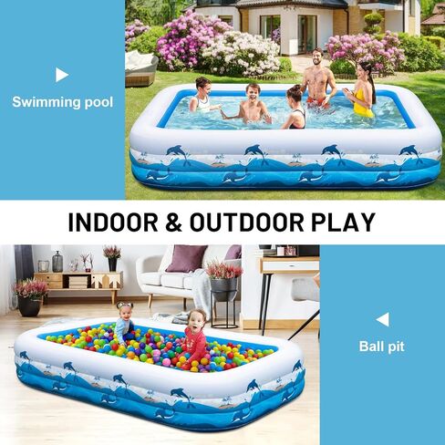 Large Inflatable Pool with Pump - 130'' x 72'' x 22'' Family Swimming Pool for Adults, Blow Up Pool for Backyard, Garden, Outdoor, Summer Water Party in Saudi Arabia