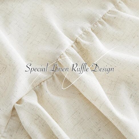 ستارة مكشكشة من الكتان من PONY DANCE، ستائر خلفية بطول 84 بوصة لغرفة النوم، ستارة بوهو ريفية شبه شفافة مقاس 52 × 84 بوصة، أخضر غامق in Kuwait