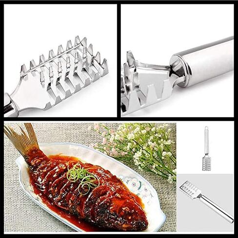 4 قطع مزيل قشور السمك من الفولاذ المقاوم للصدأ للمطبخ، قشارة سمك السمك، مبشرة تنظيف مقشرة، مكشطة مع فتاحة زجاجات للمطبخ، قشور السمك، أدوات تقشير الجلد in Kuwait