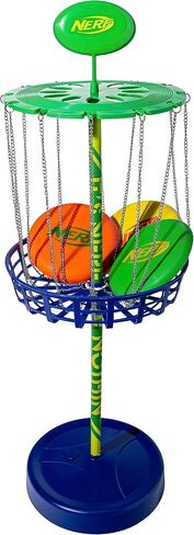 مجموعة Nerf Disc Golf Starter - أقراص جولف صغيرة + مجموعة سلة جولف قرصية - مجموعة أقراص جولف محمولة كاملة مع أقراص للفناء الخلفي + الشاطئ - 3 أقراص + هدف سلة متضمن in Saudi Arabia