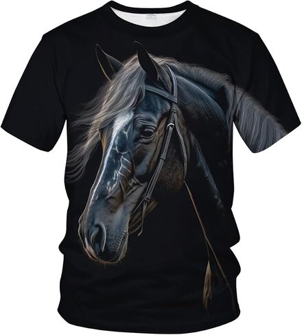 Vintage Horse Shirt Men Horseback Riding Horse Lover Summer Leisure T-Shirt in Saudi Arabia