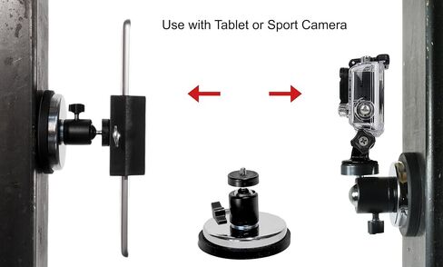 Livestream Gear - Incredibly Strong XXL Rubber Coated Magnetic Tablet/Phone Mount w/Ball Head for Phone, and Tablets. Great for Video, Pictures, Livestreaming, or WOD. (Tablet XXL Magnet) in Saudi Arabia