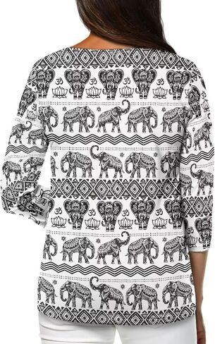 3 Quarter Sleeve Shirts Women Plus Size Tops for Early Fall Spring in Saudi Arabia