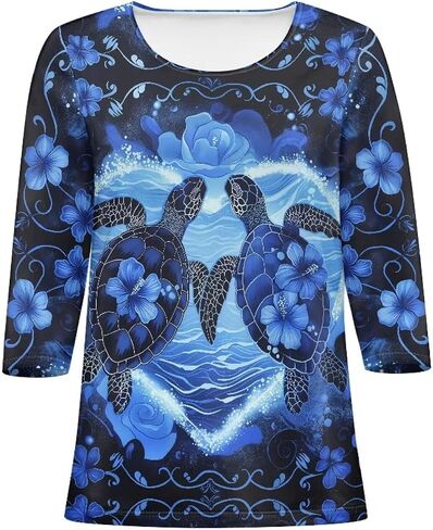 3 Quarter Sleeve Shirts Women Plus Size Tops for Early Fall Spring in Saudi Arabia