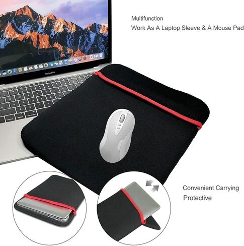 CLGD 14.0 inch Laptop Sleeve Case Cover for MacBook Pro 14" & 13", Surface Book 2/1 14.0" and Most Popular 14"-13" HP Dell Lenovo Asus Acer Razer MSI Notebooks,Black&Red in Saudi Arabia