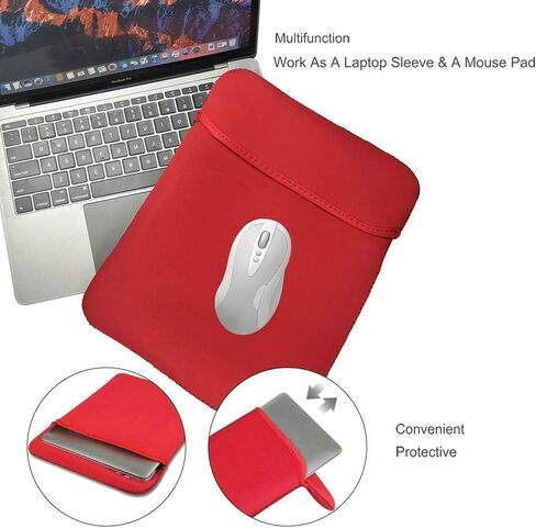 CLGD 14.0 inch Laptop Sleeve Case Cover for MacBook Pro 14" & 13", Surface Book 2/1 14.0" and Most Popular 14"-13" HP Dell Lenovo Asus Acer Razer MSI Notebooks,Black&Red in Saudi Arabia