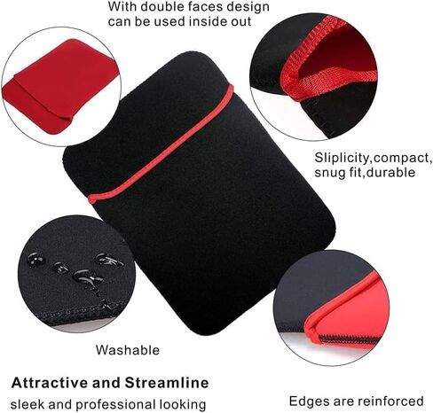 CLGD 14.0 inch Laptop Sleeve Case Cover for MacBook Pro 14" & 13", Surface Book 2/1 14.0" and Most Popular 14"-13" HP Dell Lenovo Asus Acer Razer MSI Notebooks,Black&Red in Saudi Arabia