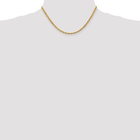 Diamond2Deal Gift for Mothers Day 14k Yellow Gold 4mm Diamond Cut Rope Chain Necklace in Saudi Arabia