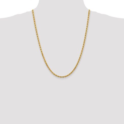 Diamond2Deal Gift for Mothers Day 14k Yellow Gold 4mm Diamond Cut Rope Chain Necklace in Saudi Arabia