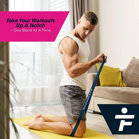 Resistance Bands for Working Out by Flexmate- 5 Resistance Levels Pull Up Assistant Band Set- 100% Latex Fitness Bands for Physical Therapy, Strength, Weightlifting, Crossfit- Workout Guide Included in Saudi Arabia