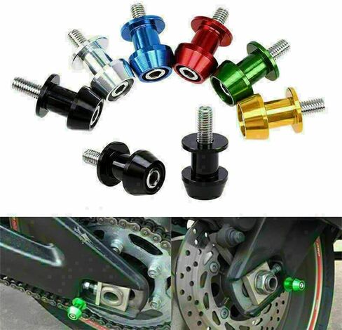 Swing Arm Spool Motorcycle CNC Aluminium Alloy Swing Arm Spool Sliders Protector Stand Swingarm Bobbins 10mm Black in Saudi Arabia