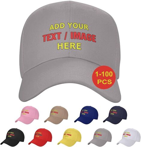 Custom Hats, Custom Baseball Cap with Company Team Name Logo Personalized Adjustable Travel Sun Hat in Saudi Arabia