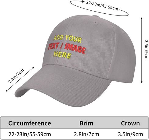 Custom Hats, Custom Baseball Cap with Company Team Name Logo Personalized Adjustable Travel Sun Hat in Saudi Arabia