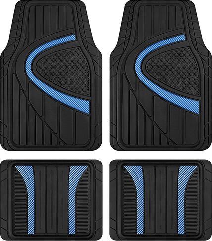 Road Comforts Car Floor Mat, Heavy Duty Rubber Liners, Anti Slip Design, Universal Fit Full Set, All Seasons Trim to Fit Custom Car Floor Mats for Vehicles, Cars, Trucks, SUVs Black in Saudi Arabia
