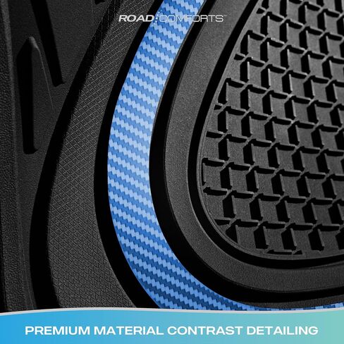 Road Comforts Car Floor Mat, Heavy Duty Rubber Liners, Anti Slip Design, Universal Fit Full Set, All Seasons Trim to Fit Custom Car Floor Mats for Vehicles, Cars, Trucks, SUVs Black in Saudi Arabia