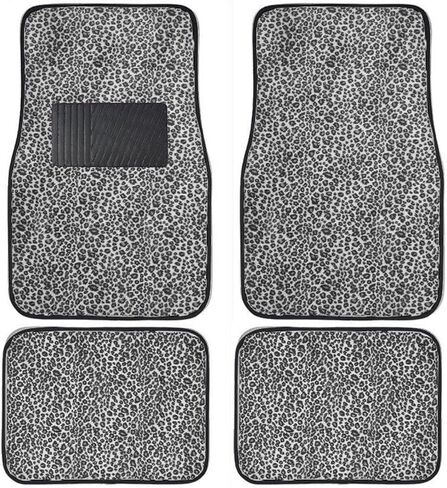New Animal Print Purple Zebra Floor Mat Set with Vinyl Heel Pad Universal 4PC for Cars Trucks SUVs (Purple Zebra). in Saudi Arabia