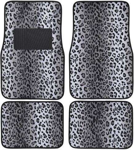 New Animal Print Purple Zebra Floor Mat Set with Vinyl Heel Pad Universal 4PC for Cars Trucks SUVs (Purple Zebra). in Saudi Arabia
