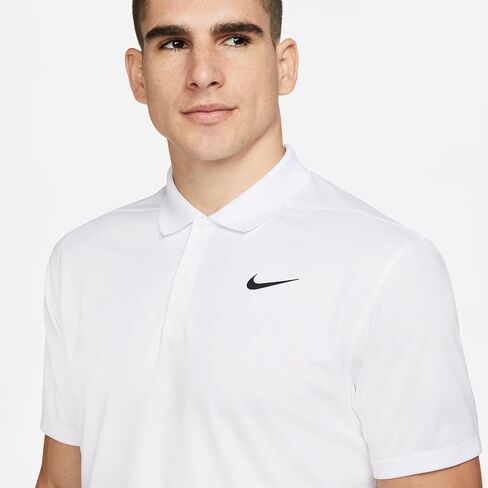 قميص التنس NikeCourt Dri-FIT للرجال (as1، Alpha، x_l، عادي، عادي، أبيض/أسود) in Saudi Arabia