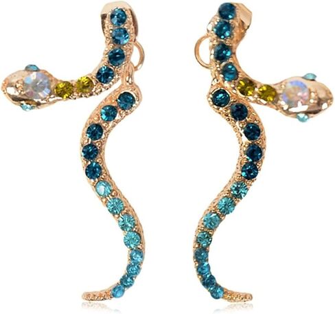 Long Vintage Snake Drop Earrings Statement Fashion Delicate Diamond Animal Snake Earrings for Women Creative Jewelry in Saudi Arabia