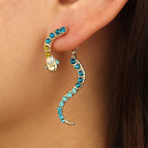 Long Vintage Snake Drop Earrings Statement Fashion Delicate Diamond Animal Snake Earrings for Women Creative Jewelry in Saudi Arabia