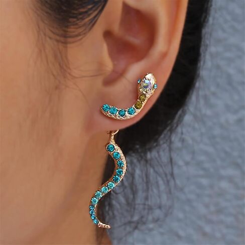 Long Vintage Snake Drop Earrings Statement Fashion Delicate Diamond Animal Snake Earrings for Women Creative Jewelry in Saudi Arabia