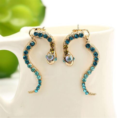 Long Vintage Snake Drop Earrings Statement Fashion Delicate Diamond Animal Snake Earrings for Women Creative Jewelry in Saudi Arabia