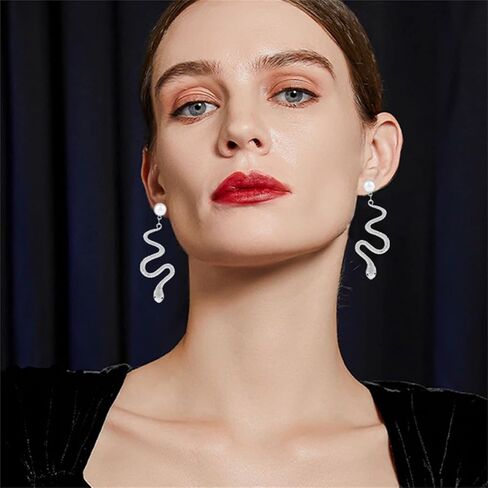 انخفاض الأقراط الطويلة خمر الأفعى بيان الأزياء حساسة الماس الحيوان الأفعى أقراط للنساء مجوهرات إبداعية in Kuwait