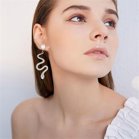 انخفاض الأقراط الطويلة خمر الأفعى بيان الأزياء حساسة الماس الحيوان الأفعى أقراط للنساء مجوهرات إبداعية in Kuwait