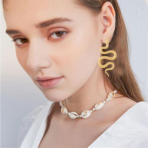 Long Vintage Snake Drop Earrings Statement Fashion Delicate Diamond Animal Snake Earrings for Women Creative Jewelry in Saudi Arabia