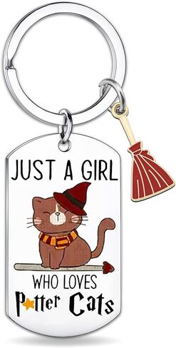 Cat Lovers Gifts for Women Potter Cats Themed Harry Gift Stuff Merch for Women Best Cute Teens Girls Key Chains for Sisters Friends Daughter Funny Cat Decor Stuffs in Saudi Arabia