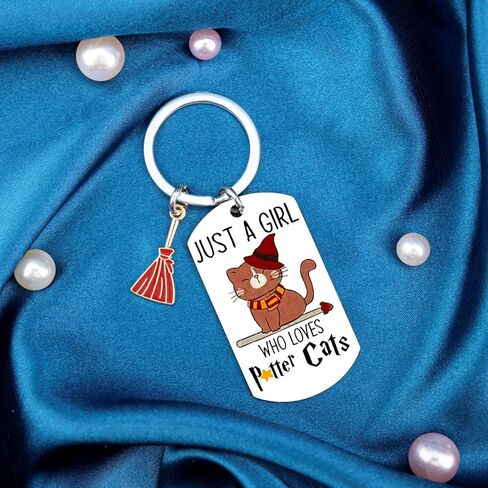 Cat Lovers Gifts for Women Potter Cats Themed Harry Gift Stuff Merch for Women Best Cute Teens Girls Key Chains for Sisters Friends Daughter Funny Cat Decor Stuffs in Saudi Arabia