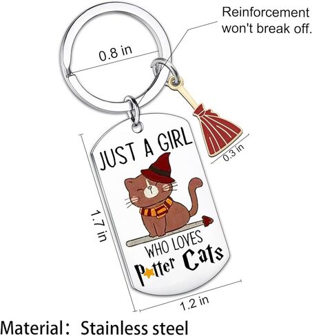 Cat Lovers Gifts for Women Potter Cats Themed Harry Gift Stuff Merch for Women Best Cute Teens Girls Key Chains for Sisters Friends Daughter Funny Cat Decor Stuffs in Saudi Arabia