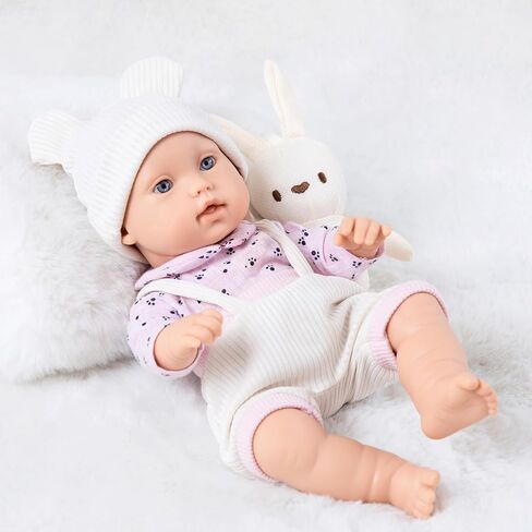 ZNTWEI 12 Inch Baby Doll Playset in Gift Box with Pink Clothes and Accessories Including Doll Clothes, Bassinet Bed, Blanket, Toys in Saudi Arabia